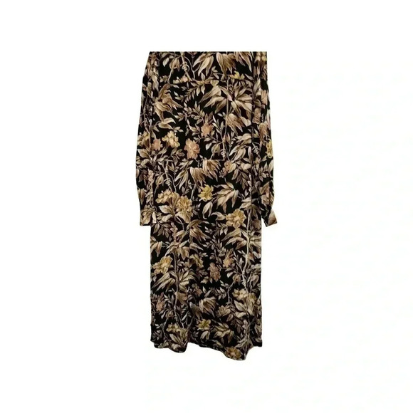 H&M Green Floral Long Sleeve Maxi Dress SIze 12